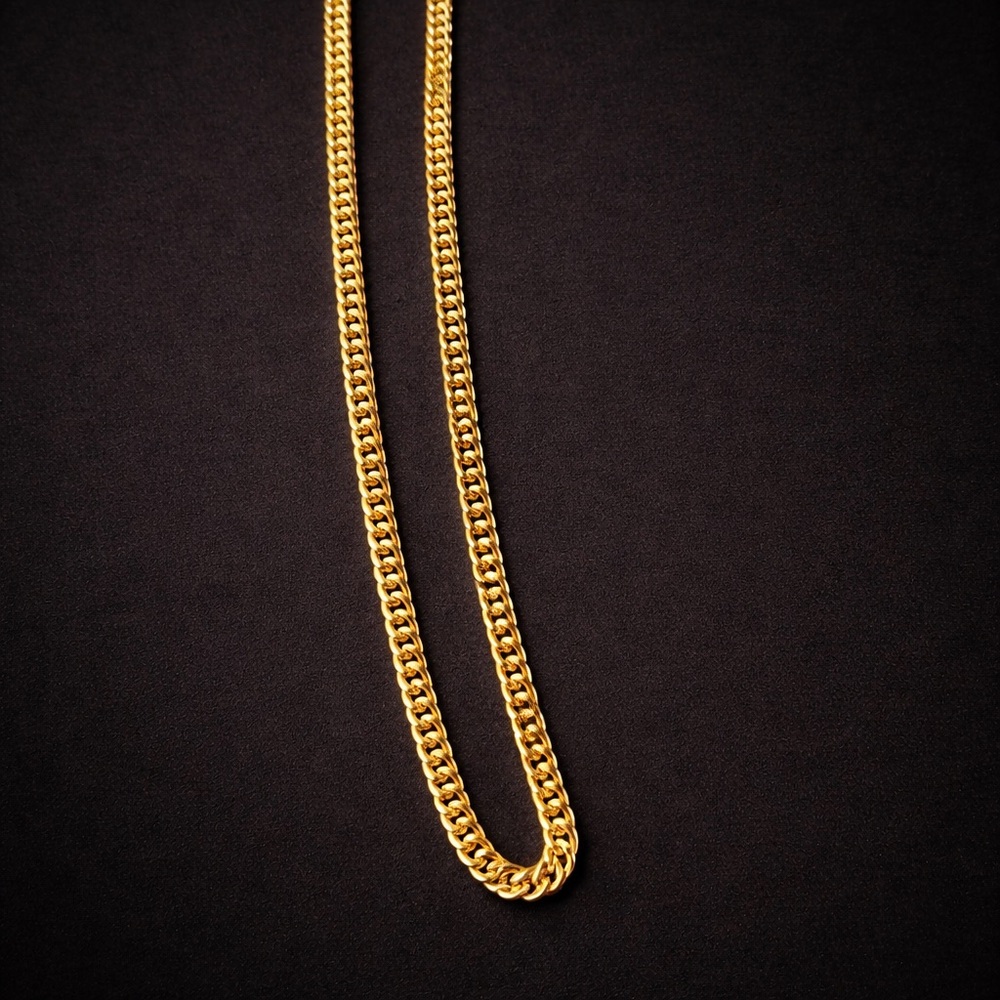 Classic Gold Curb Chain Necklace